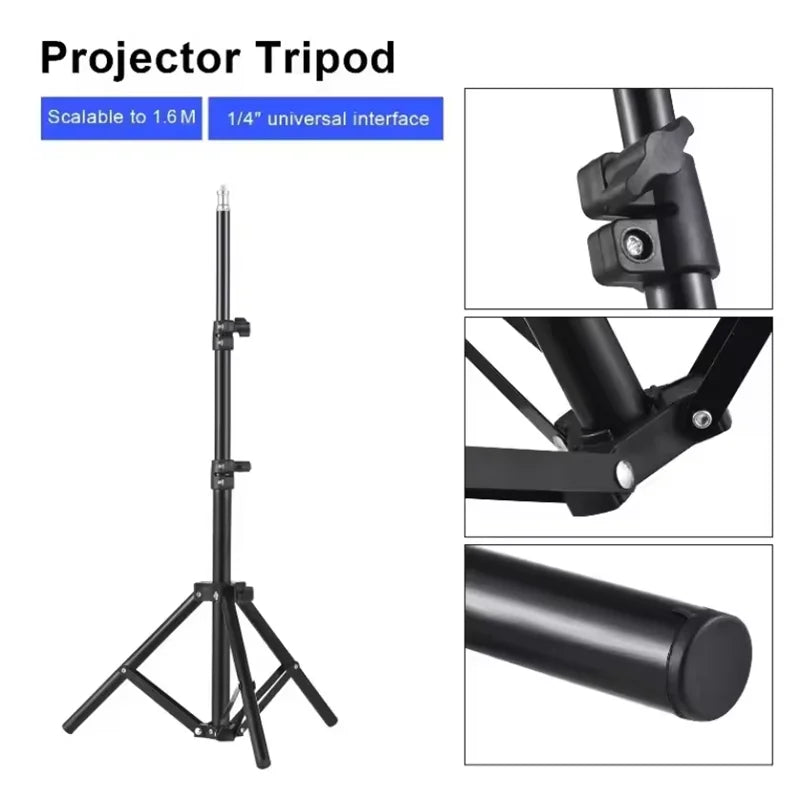 50Cm-160Cm Universal Portable Bracket for HY300 Mini Projector Tripod Stand Mount Max Load-Bearing 3.3 Pounds