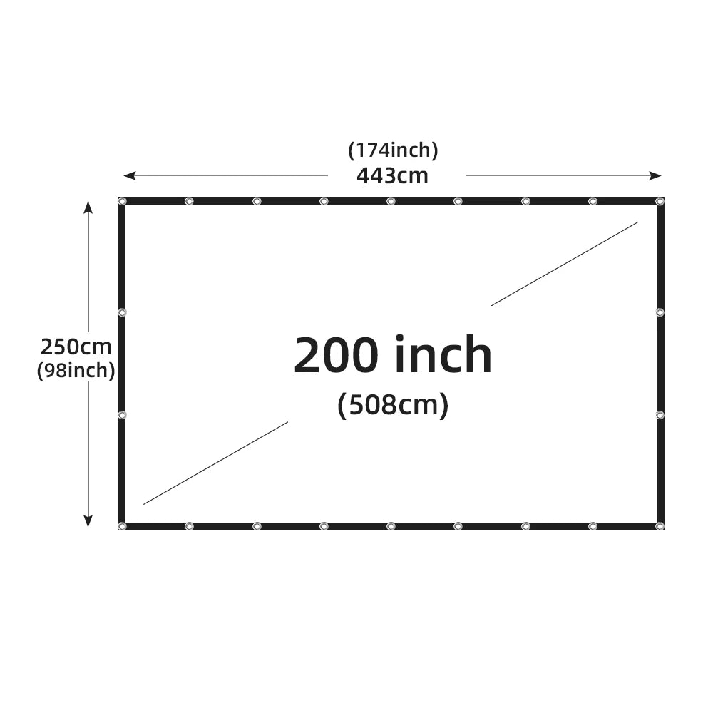 Projection Curtain 16: 9 Ratio Hight-Density 60-200 Inch Foldable Anti-Crease Portable Movie Projector Screen