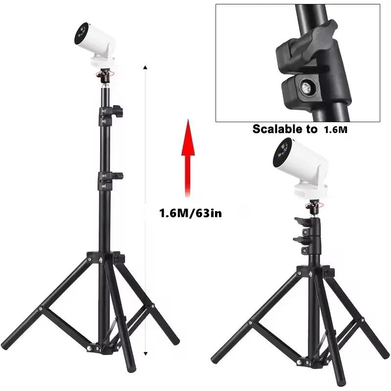 50Cm-160Cm Universal Portable Bracket for HY300 Mini Projector Tripod Stand Mount Max Load-Bearing 3.3 Pounds